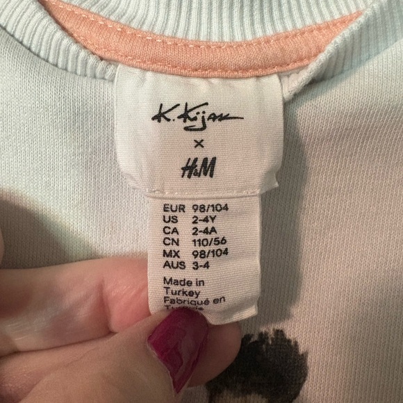 H&M Toddler Giraffe Print Kids Sweatshirt - Peach Ombre SZ 2-4 - Picture 2 of 4